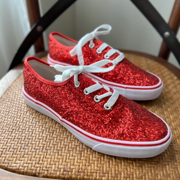 Red Glitter Sneakers - Size 6 - Picture 4 of 11